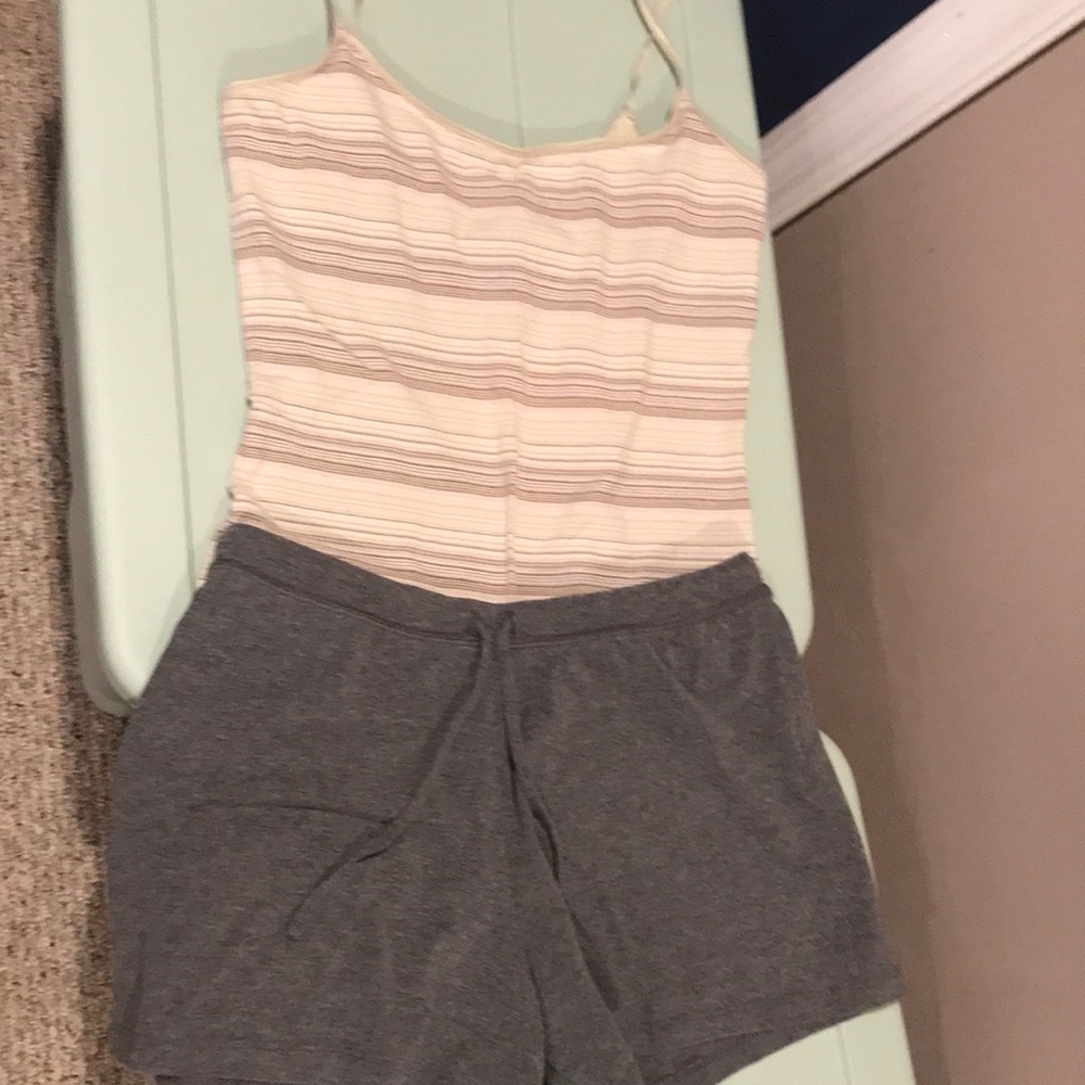 Express tank top and Tekgear lounge shorts